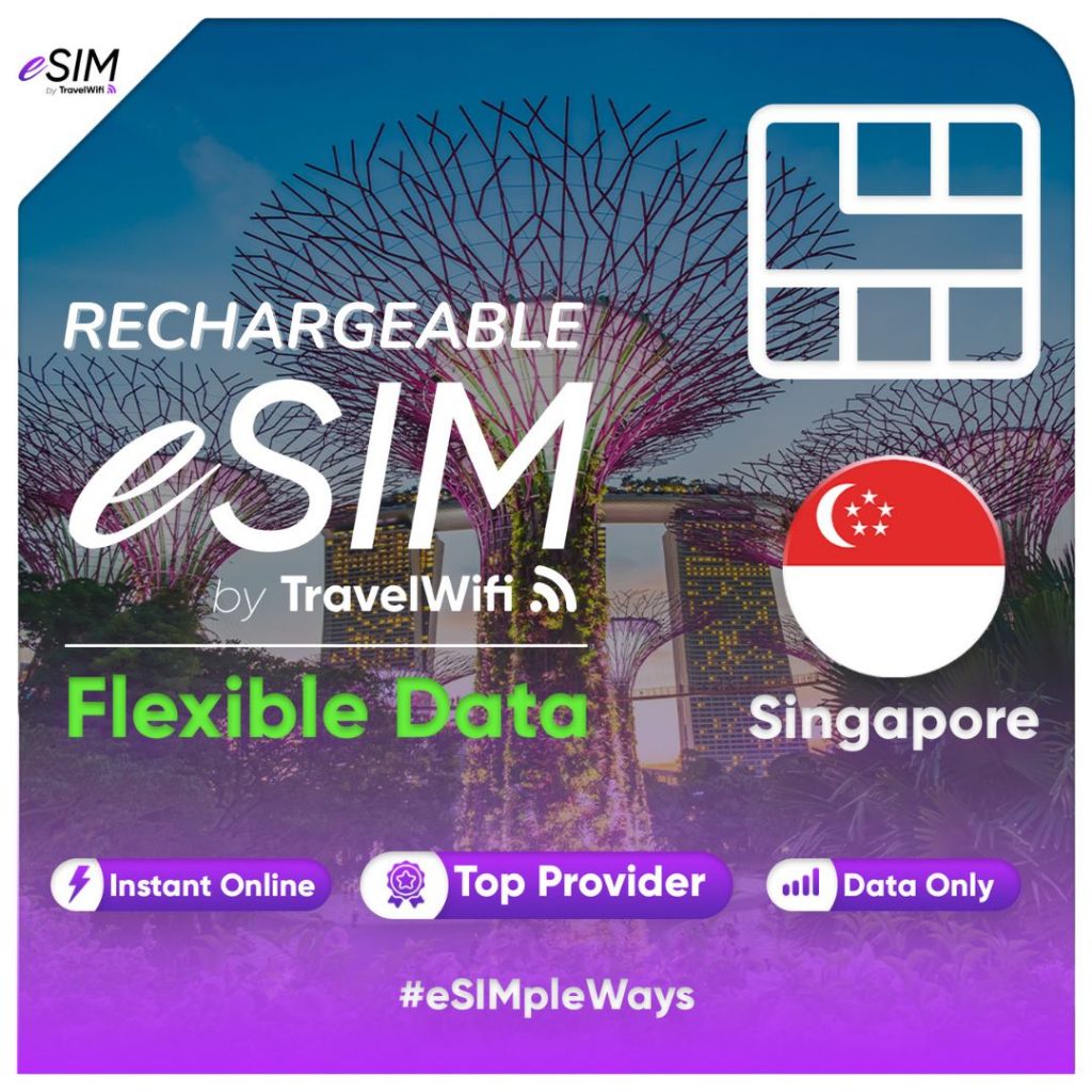 Jual RECHARGEABLE [BIGGER DATA] Singapore eSIM Flexible Data ...