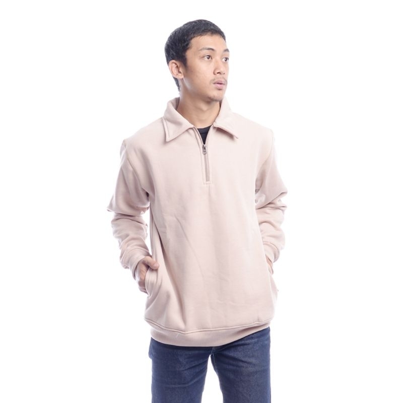Jual Rifle.co | jacket | Halfzip krem Beige | sweater Ragby pria | half ...