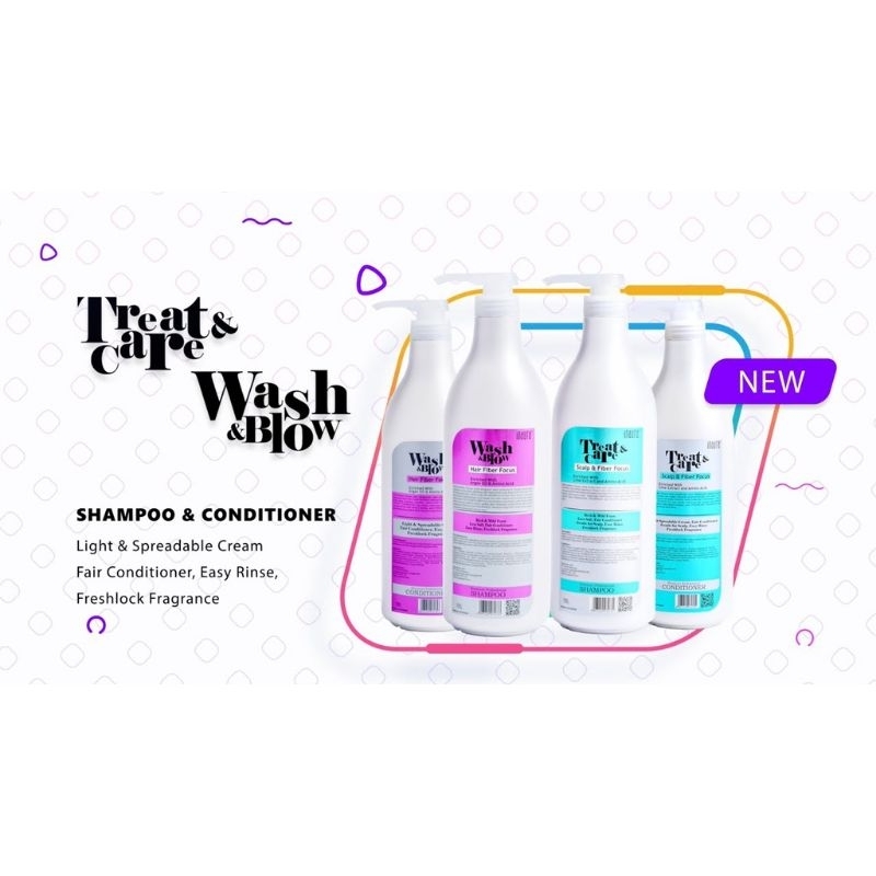 Jual INAURA SHAMPOO / CONDITIONER TREAT CARE / WASH BLOW BOTOL 1LITER ...