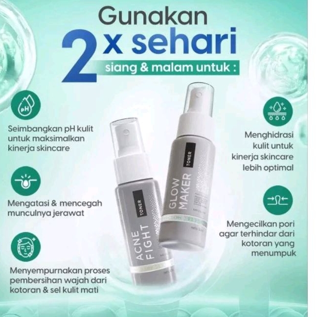 Jual ECERAN TONER MSGLOW/GLOW MAKER/ACNE FIGHT TONER MSGLOW | Shopee