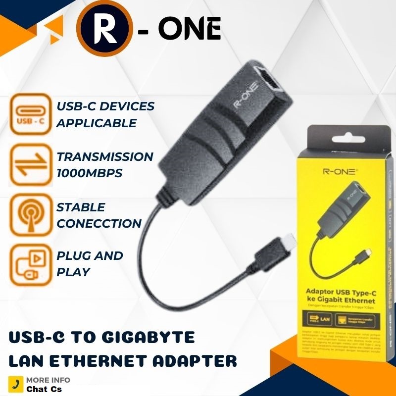 Jual R-ONE Usb Type C to lan ethernet adapter-USB / type c 3.0 Ethernet ...