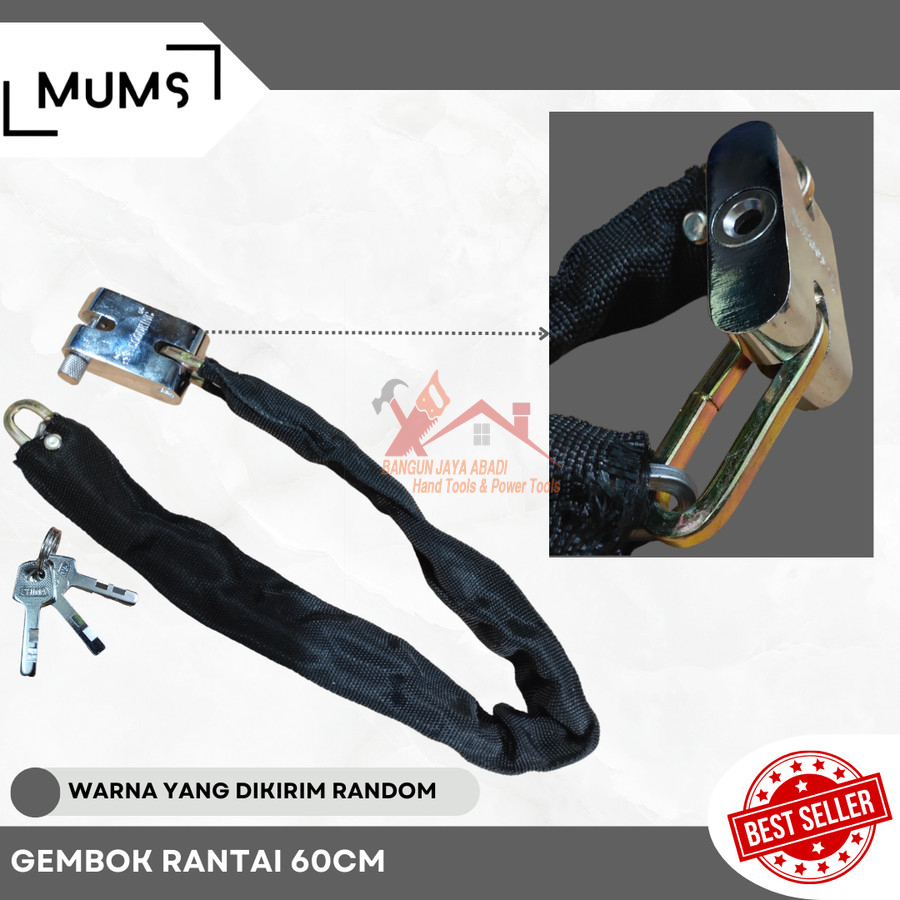 Jual BJA Gembok Rantai Baja 60cm / Pagar / Motor / Gudang / Chain Lock ...