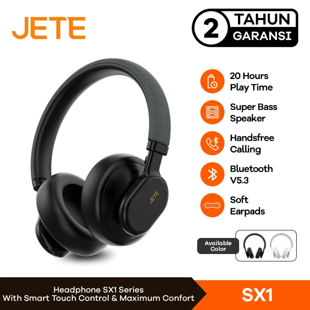 Headset Headphone Bluetooth with Surround Sound JETE SX1 - Garansi 2 Tahun