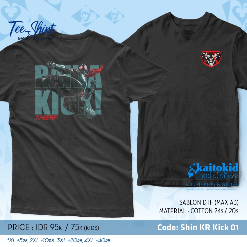 Jual Kaos SHIN KAMEN RIDER KICK MASKED RIDER Shocker keren Bisa custom ...
