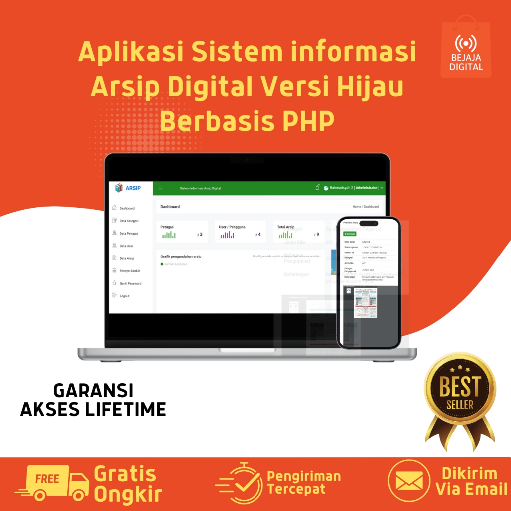 Aplikasi Sistem informasi Arsip Digital Versi Hijau Berbasis PHP