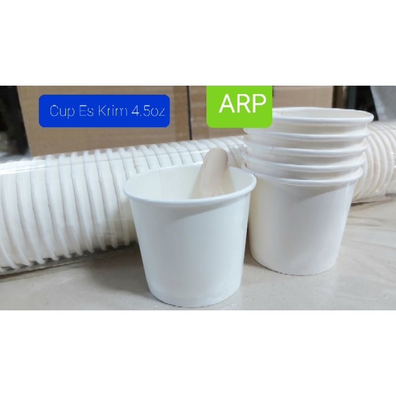 Jual Cup Es Krim Paper 4.5oz Putih/Gelas Paper Es Krim Warna Putih ...