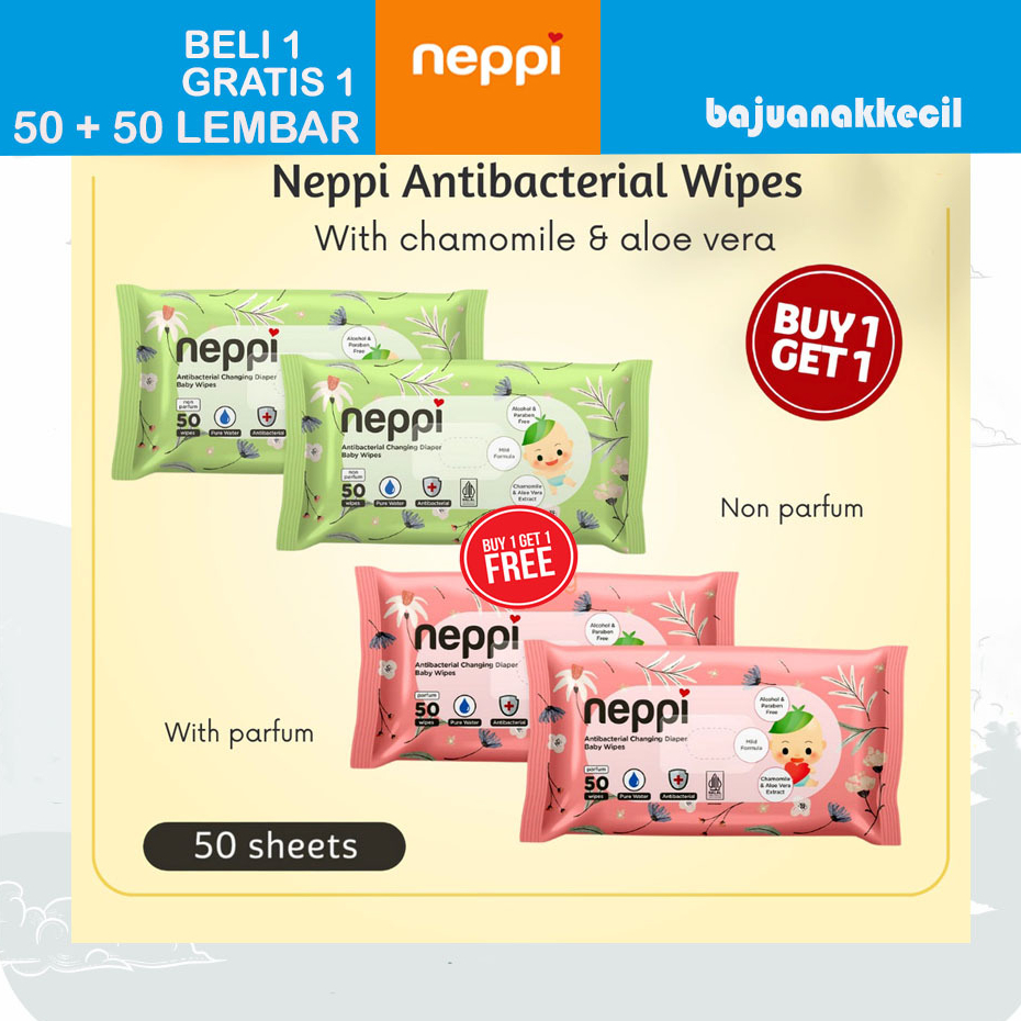 Neppi Baby Wipes Antibacterial Changing Diapers Tisu Basah Anti Bakteri  Ganti Popok Bayi Buy Get