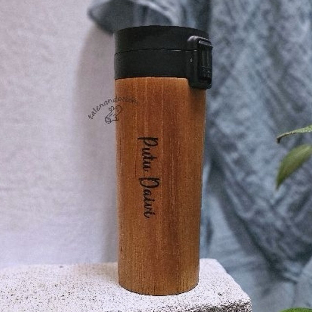 Jual Tumblr/ Botol minum/ Tumblr Kayu jati | Shopee Indonesia