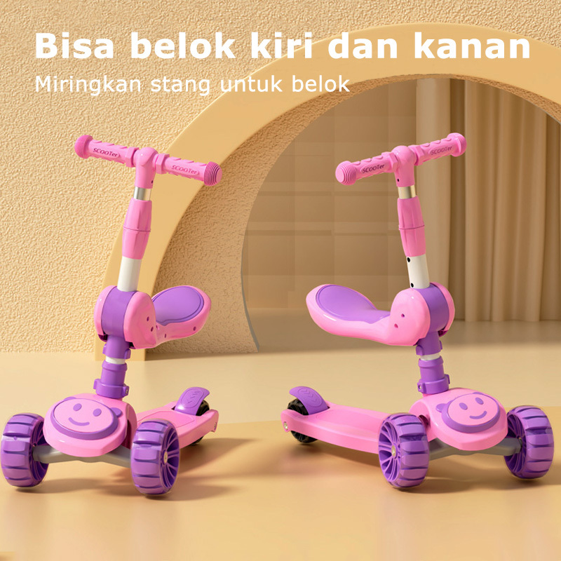 Jual Mainan Skuter 2in1 Mainan Scooter Anak Roda 3 dengan Dudukan ...