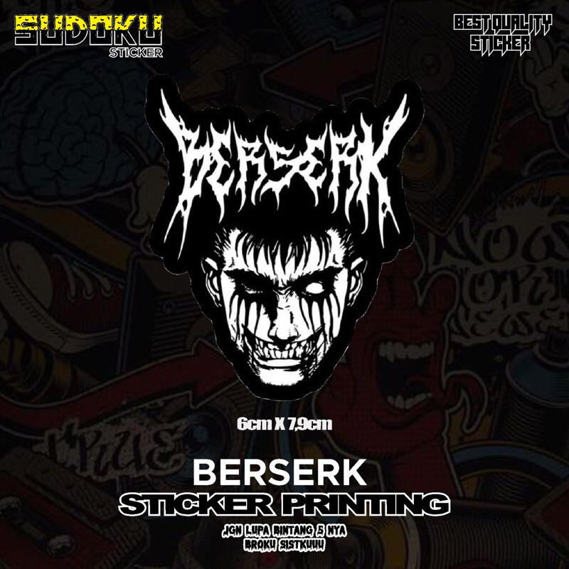 Jual STICKER STIKER PRINTING BAND BERSERK | STICKER HELM | Shopee Indonesia