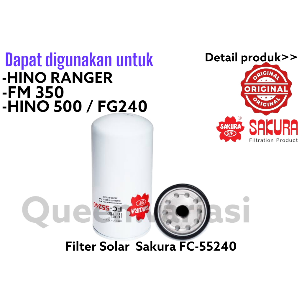 Jual FILTER SOLAR TRUCK HINO RANGER/FM350/HINO 500/FG240 SAKURA FC ...