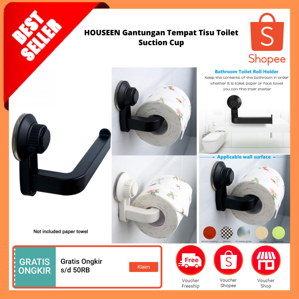 Jual Gantungan Tempat Tisu Toilet Suction Cup Tempat Gulungan Kertas