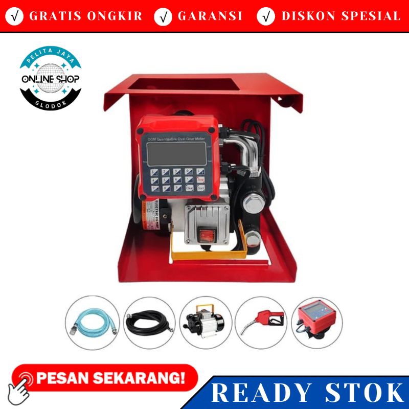Jual Pompa Transfer BBM Flowmeter Digital Minyak Solar Ac 220v fuel ...