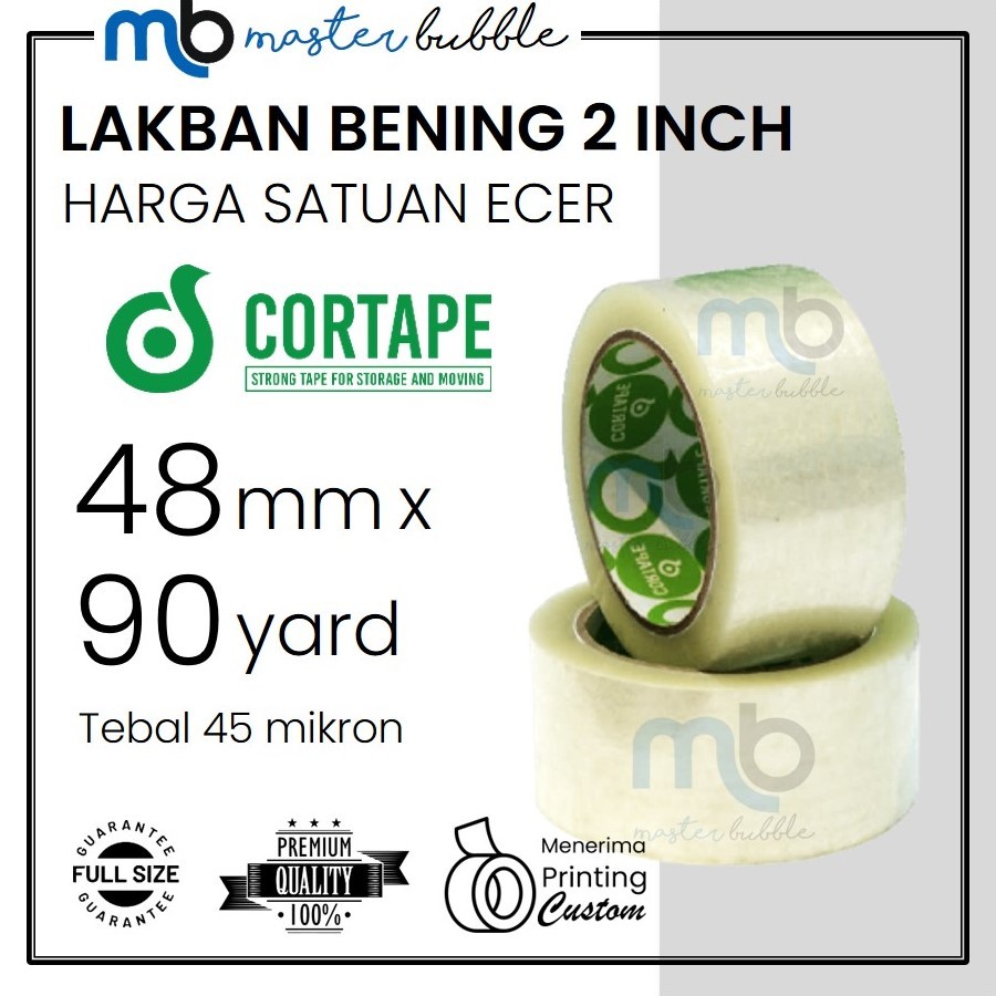 Jual Lakban Selotip Bening Cortape 2 inch / 48mm x 90yard Harga Ecer ...