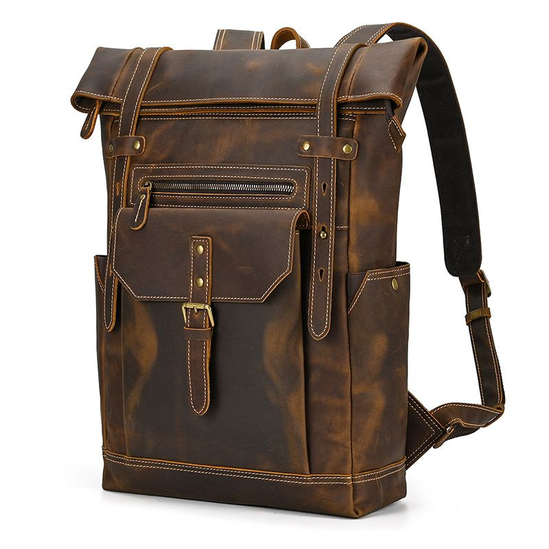 Jual Ransel pria kulit sapi asli crazy horse | Shopee Indonesia