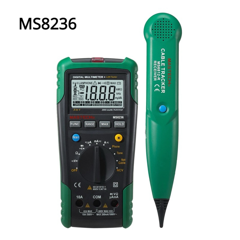 Jual MS8236 Mastech Multimeter LAN Cable Tracker Wire Network Tester ...