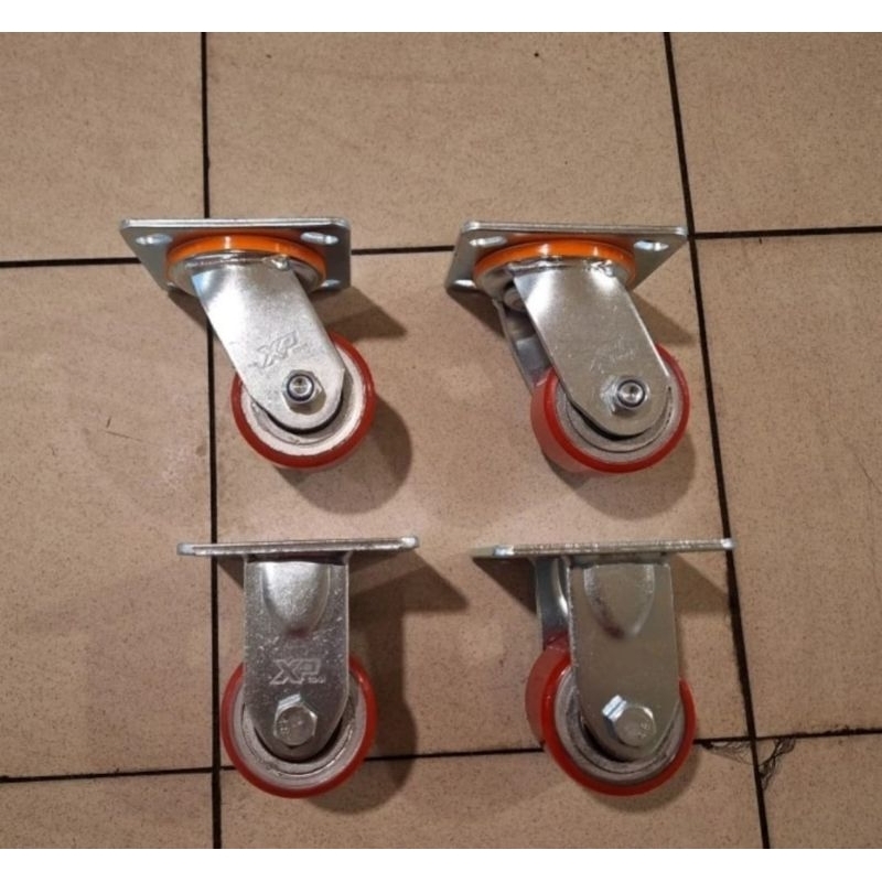 Jual Roda Pu Heavy Duty 3 inch ( 2Hidup 2Mati ) | Shopee Indonesia