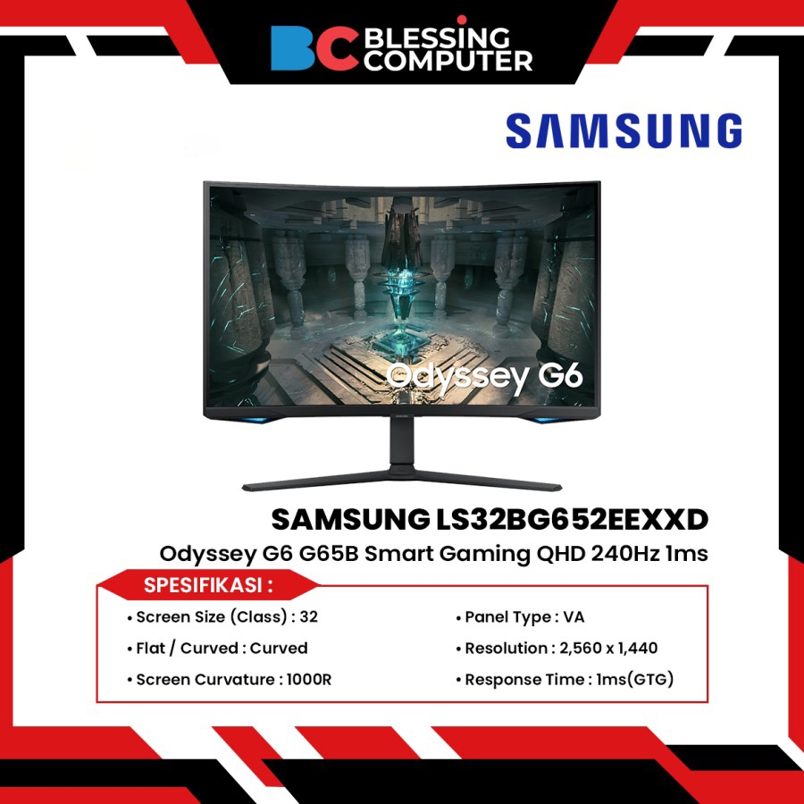 Jual Monitor SAMSUNG LS32BG652EEXXD Odyssey G6 G65B Smart Gaming QHD ...