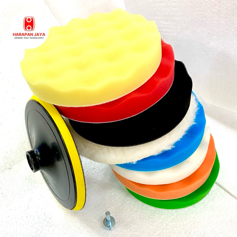Jual Sponge Polishing Set 5” 7” 10pcs Spon Wool Busa Poles Mobil Motor ...