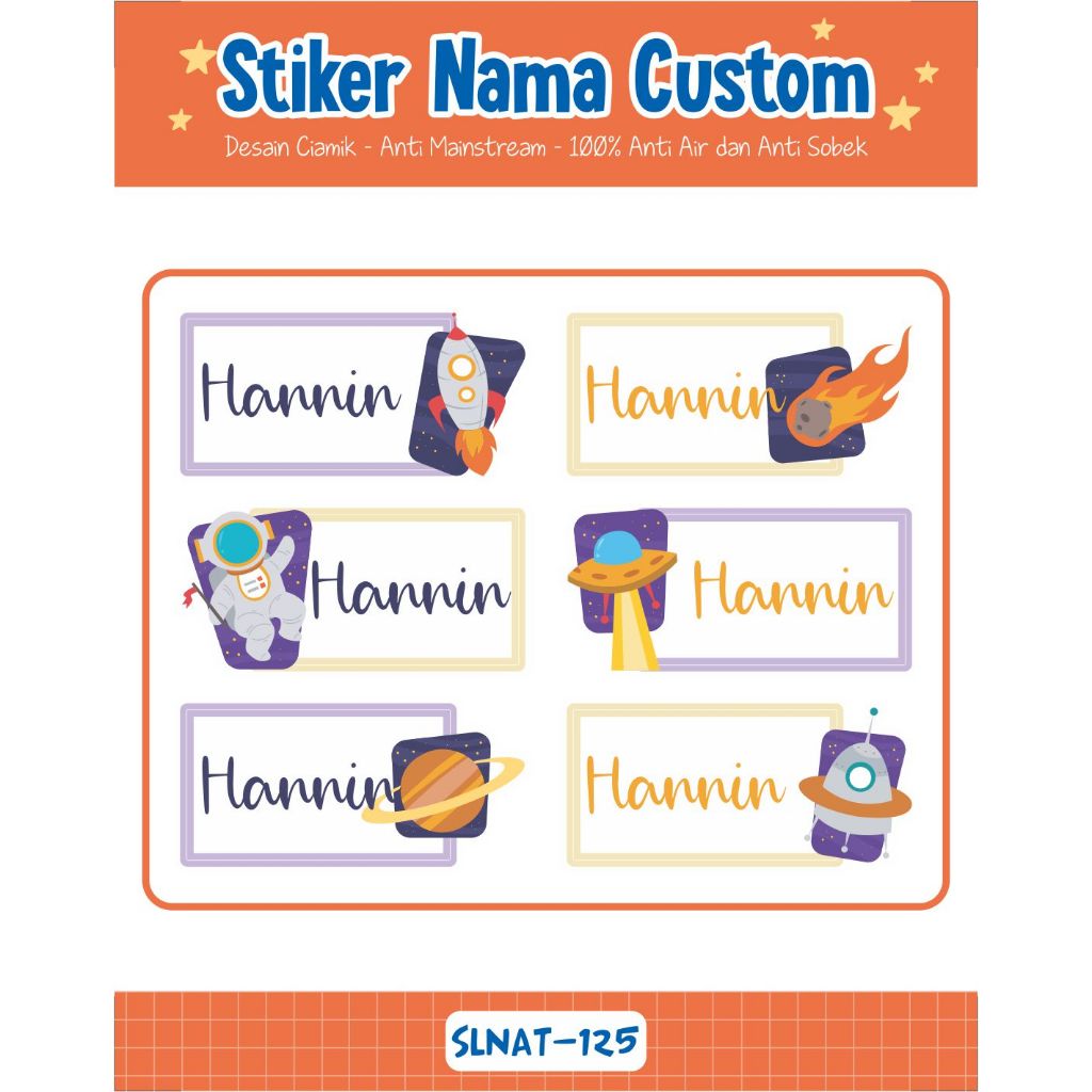 Jual Infinity Label Stiker Nama Anak Tas Sepatu Buku Sekolah Baju Botol ...