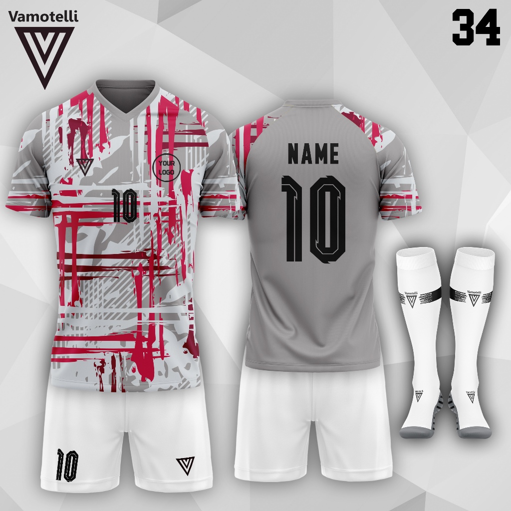 Jual Baju Bola Stelan Futsal Bola Jersey Vamotelli Design Sublim