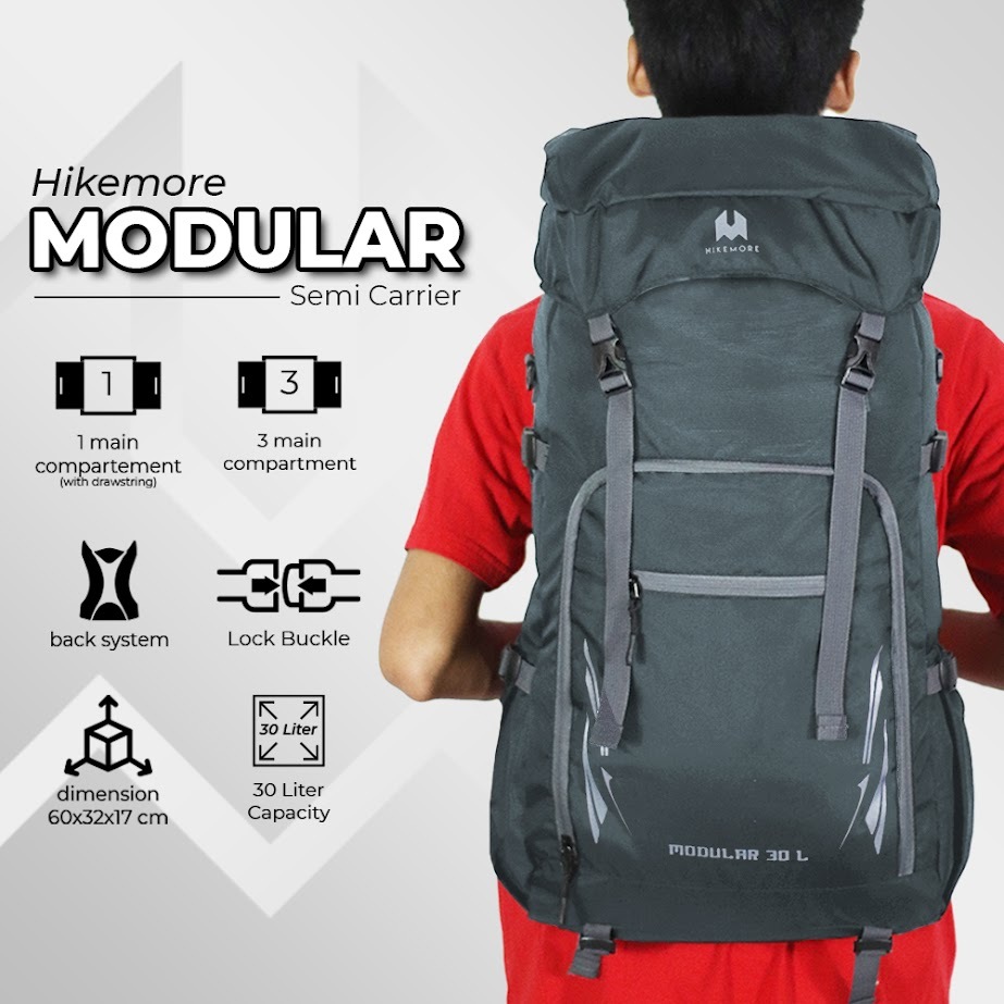 Jual Tas Ransel Semi Carrier Gunung Hikemore Modular Original | Shopee ...