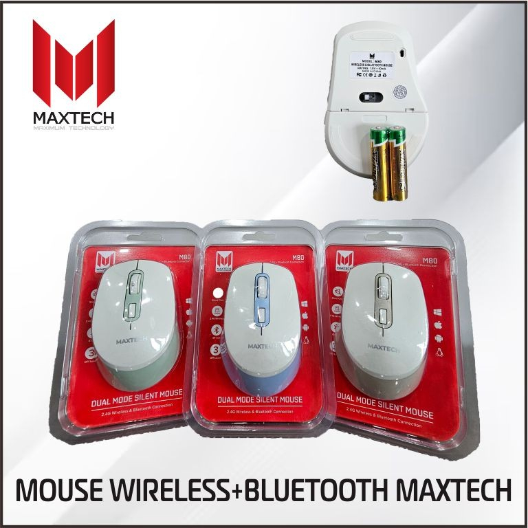 Jual MOUSE MAXTECH M80 DUAL MODE SILENT BLUETOOTH + WIRELESS | Shopee ...