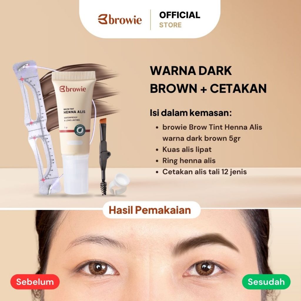Jual [BPOM & Halal] browie Brow Tint Henna Alis Eyebrow Gel