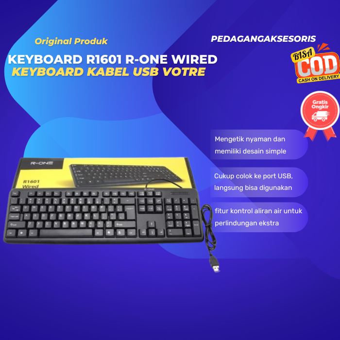 Jual KEYBOARD KABEL USB R-ONE R1601 | Shopee Indonesia