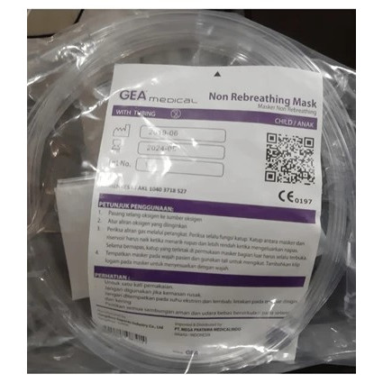 Jual Masker Oxygen Non Rebreathing Anak GEA / NRM Gea Anak | Shopee ...