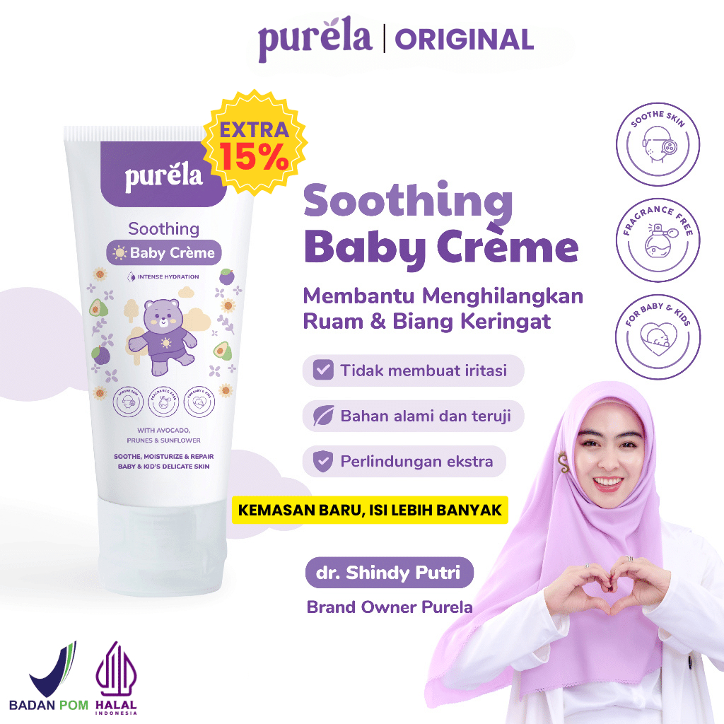 Jual [BISA COD] PURELA Skincare Baby Soothing Cream Untuk Menghilangkan