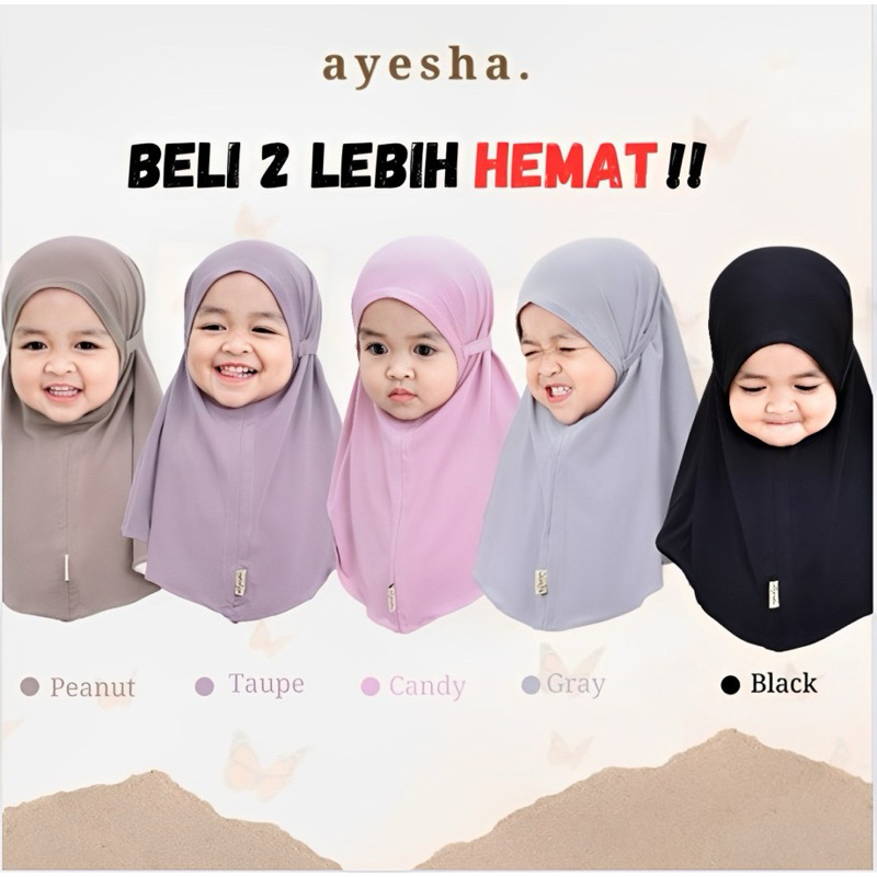 Jual AYESHA-BALISHA Bergo Tali Anak Perempuan Jersey Premium 1-6th ...