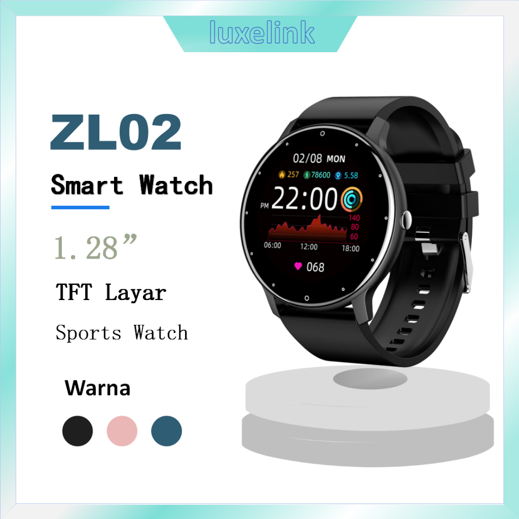 Jual Smartwatch Wanita Pria Full Touch Screen Sports Fitness Tracker