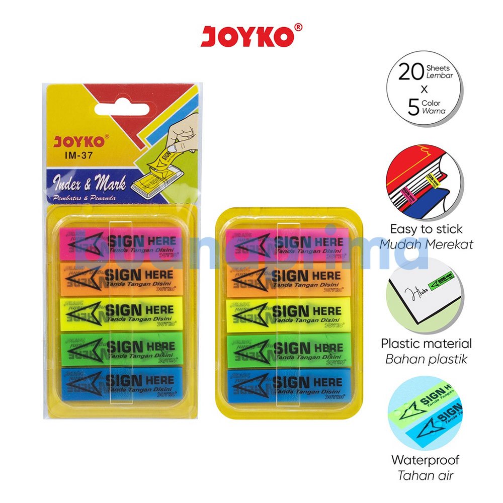Jual Sticky Notes Sign Here Index And Mark IM-37 Joyko Penanda Kertas ...