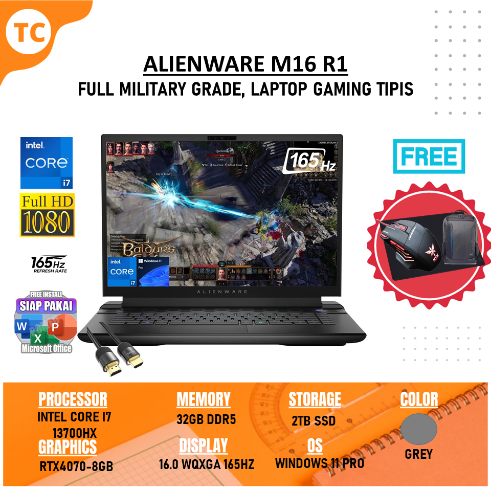 Jual Laptop Gaming Dell ALIENWARE M16 R1 INTEL I7 13700HX 32GB 2TB SSD ...
