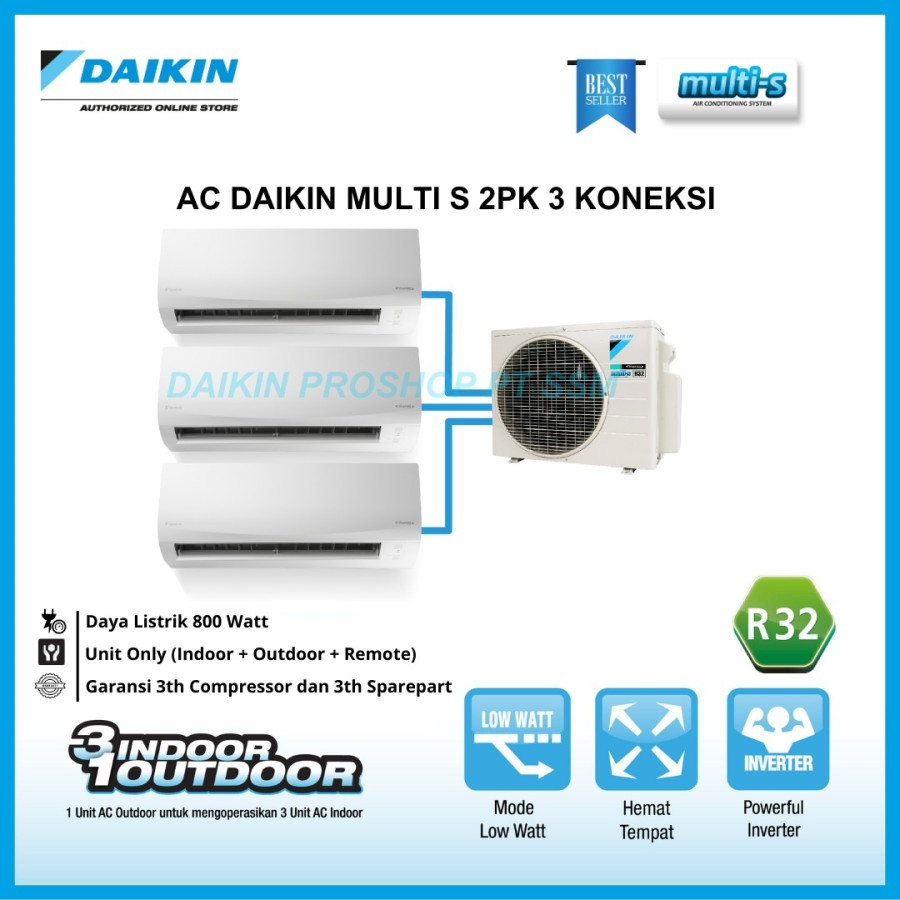 Jual AC Daikin Multi S 3Koneksi Outdoor 2PK Type MKC50 (Indoor 1/2+3/4 ...