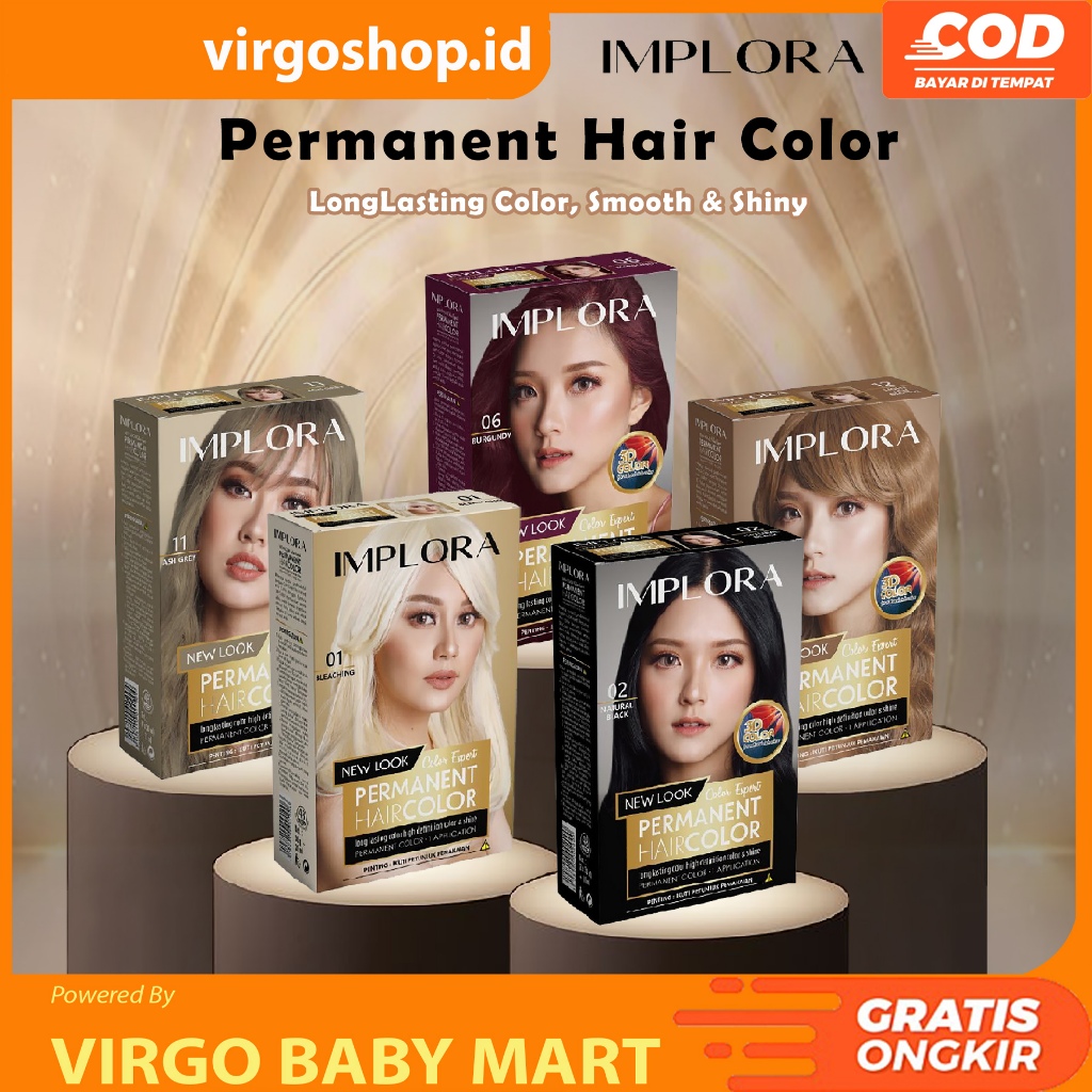 Jual Pewarna Rambut Implora New Permanent Hair Color Cat Rambut Tahan ...