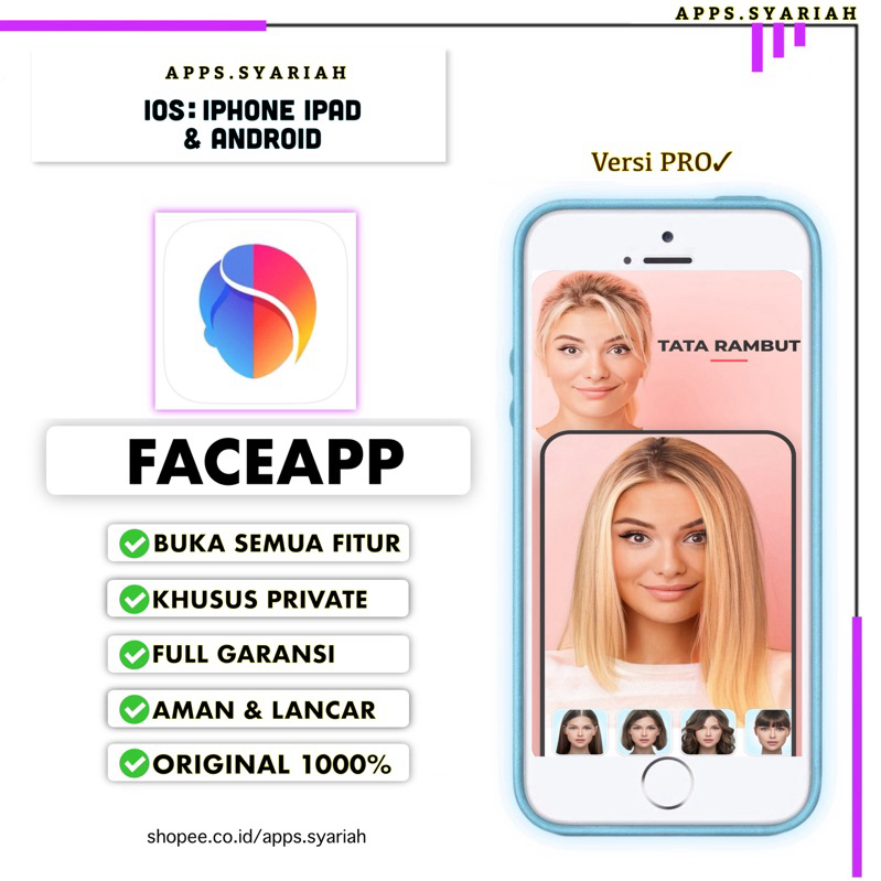 Jual FACEAPP FACE APP FULLPACK FACEAPP IOS FACEAPP IPHONE