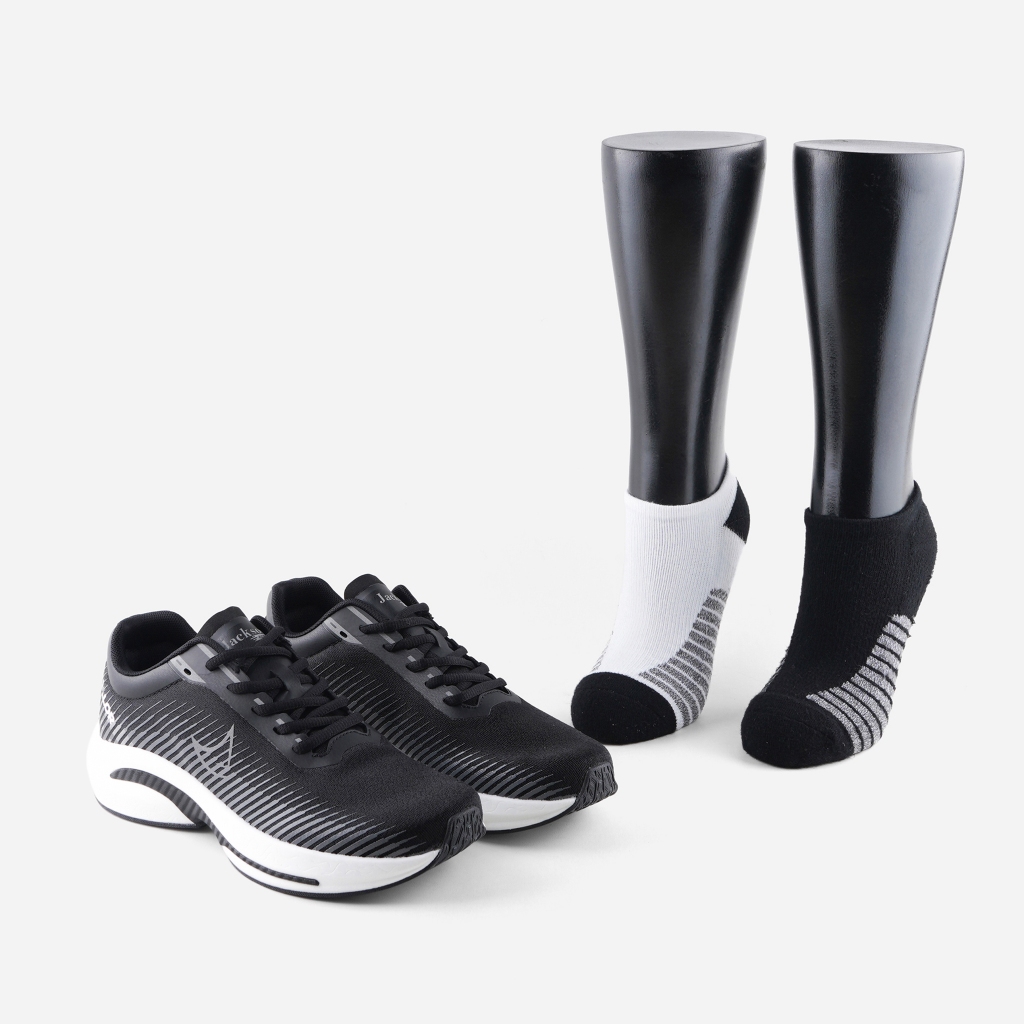 Jual Jackson Active Sepatu Lari Valor Black + Kaos Kaki JSC 0101 ...