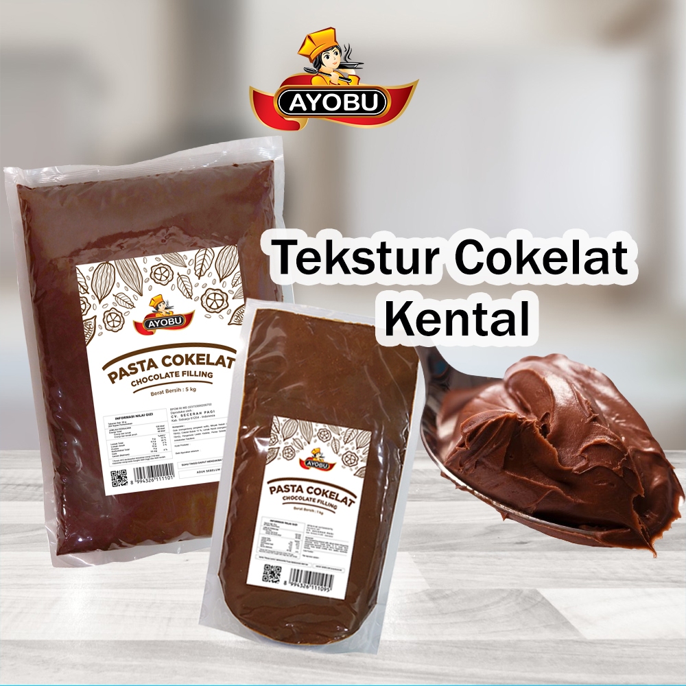 Jual AYOBU Pasta Cokelat 5 Kg Chocolate Filling Isian Roti Bakpao Donat ...
