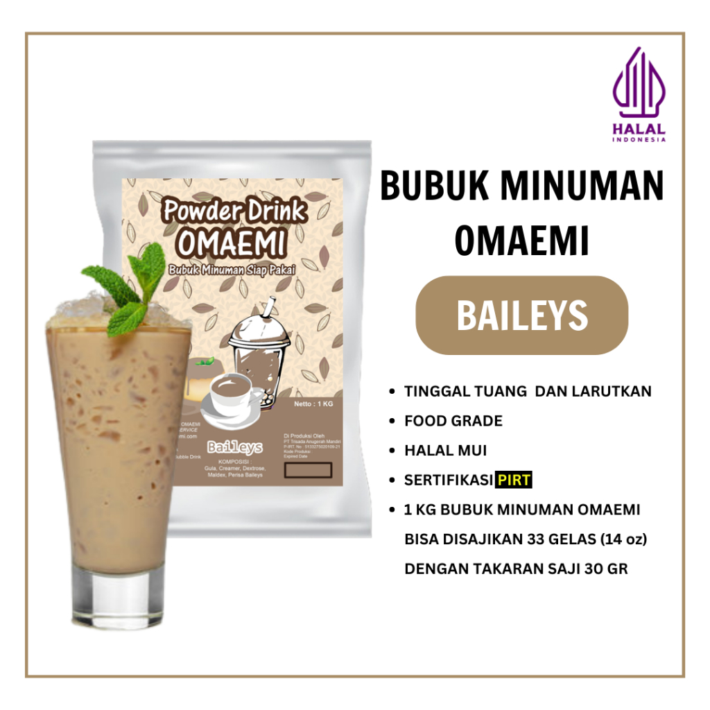 Jual Bubuk Minuman Powder Drink Omaemi Aneka Varian Rasa Baileys