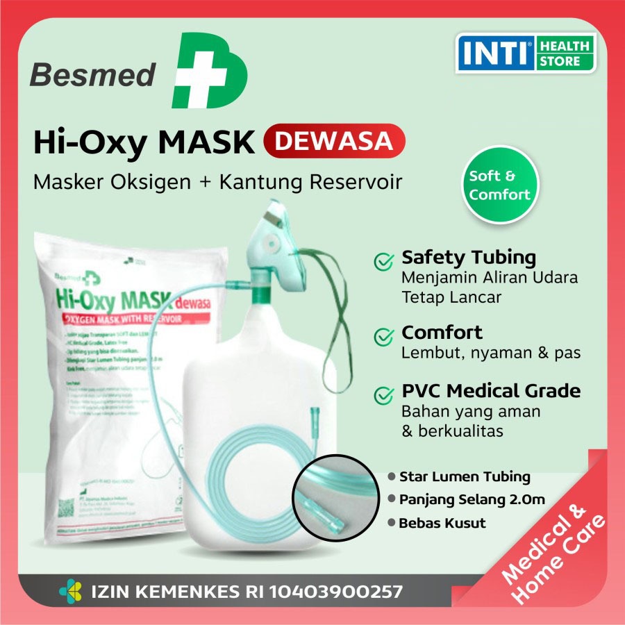 Jual Besmed | Hi-Oxy Mask Non-Rebreathing | Masker Sungkup Oksigen ...