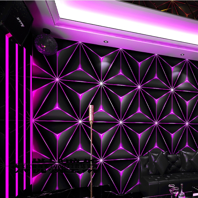 Wallpaper Dinding Anti Air Motif Kilap Segitiga 3D Ruang Tamu