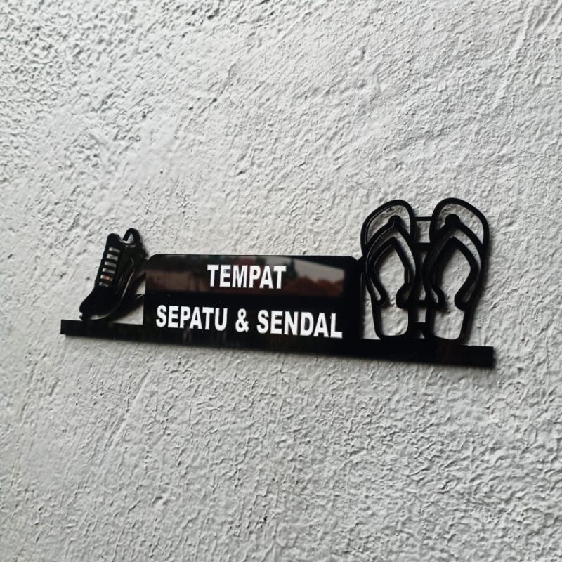 Jual Sign Acrylic Tempat Sandal Dan Sepatu | Sign Tempat Sandal dan ...