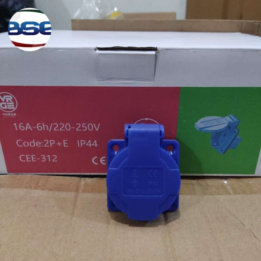 Jual CEE 312 Industrial Panel mounting Socket 2Pole 16A 2Pin 2kaki 2 ...