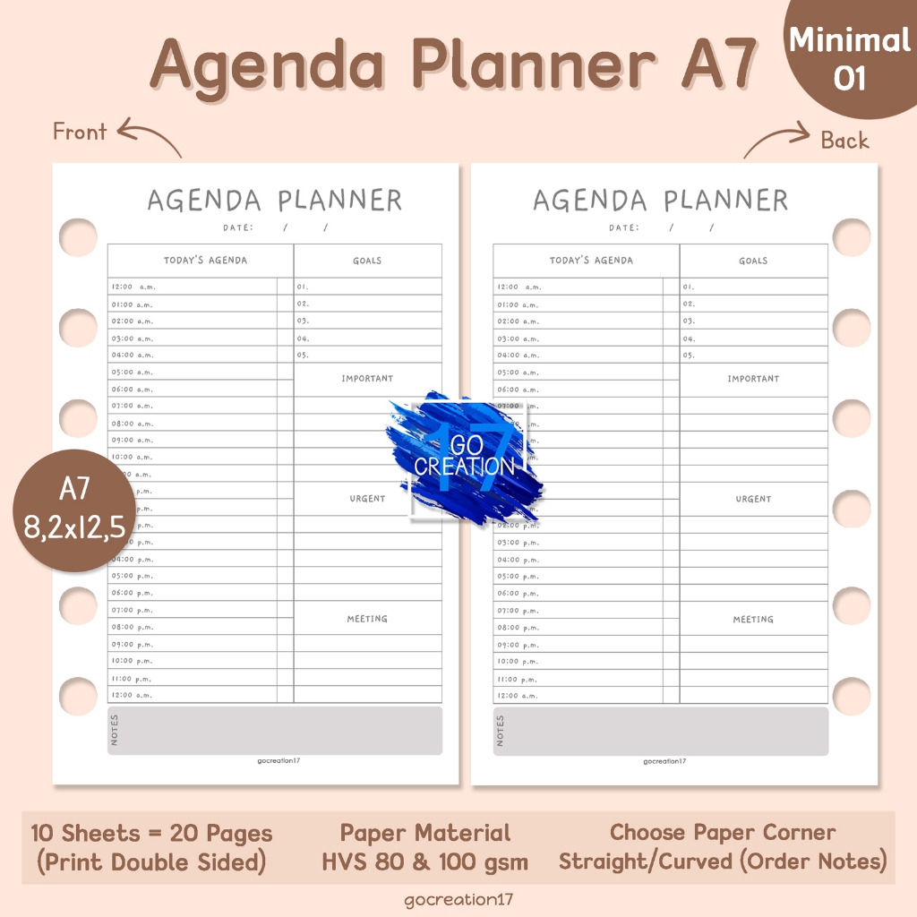 Jual Buku Planner Refill Kertas Isi Binder Agenda Plan Simple Minimalis ...