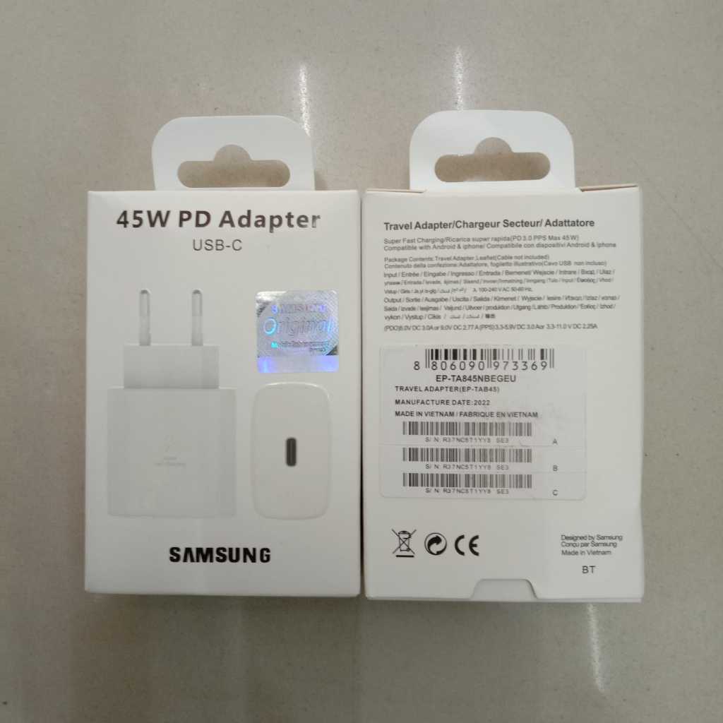 Jual Samsung 45W Power Adapter USB-Type C Original 99.9% | Shopee Indonesia