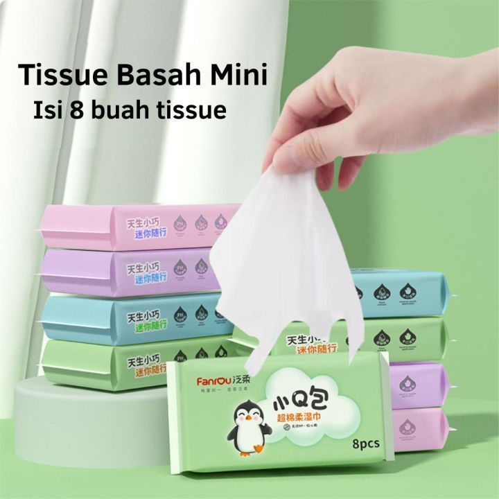 Jual [SATUAN] TISU BASAH MINI TISU BASAH KARAKTER WET TISSUE TRAVEL ...