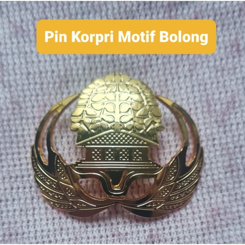 Jual Pin Lambang Korpri Asn Pns Magnet Dan Peniti Bahan Kuningan Bolong