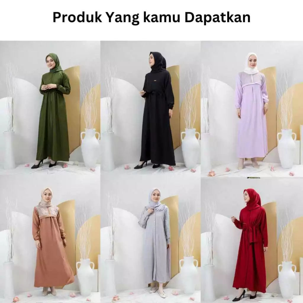 Detail Gamis Polos Motif Gift Shirin Zein